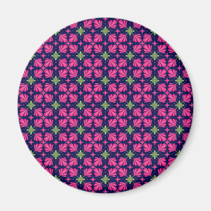 Geometric Pink Floral Petals Abstract pattern Magnet