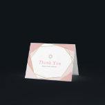 Geometric Pink & Gold Bat Mitzvah Thank You Card<br><div class="desc">This modern and chic Bat Mitzvah thank you card features a white background with faux gold geometric frames in pink. Personalize it for your needs. You can find matching products at my store.</div>