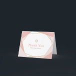 Geometric Pink & Gold Bat Mitzvah Thank You Card<br><div class="desc">This modern and chic Bat Mitzvah thank you card features a white background with faux gold geometric frames in pink. Personalize it for your needs. You can find matching products at my store.</div>
