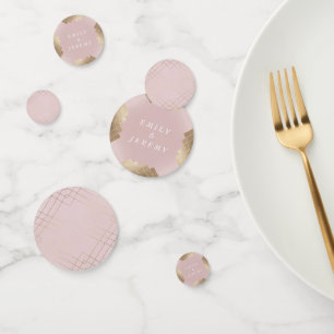 Geometric Pink Gold Gatsby Wedding Confetti