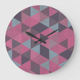 Geometric Pink Large Clock