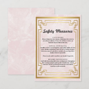 Geometric Pink Marble Safety Measures Enclosure Card