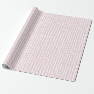 Geometric Pink & White Dot Stripe Wrapping Paper 