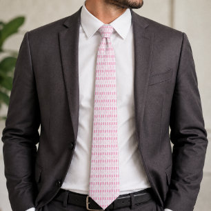 Geometric Pink White Pattern Tie