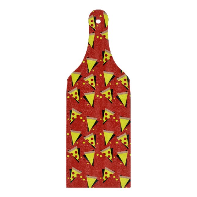 Geometric Pizza Pepperoni Italian Slice Cutting Board (Front)