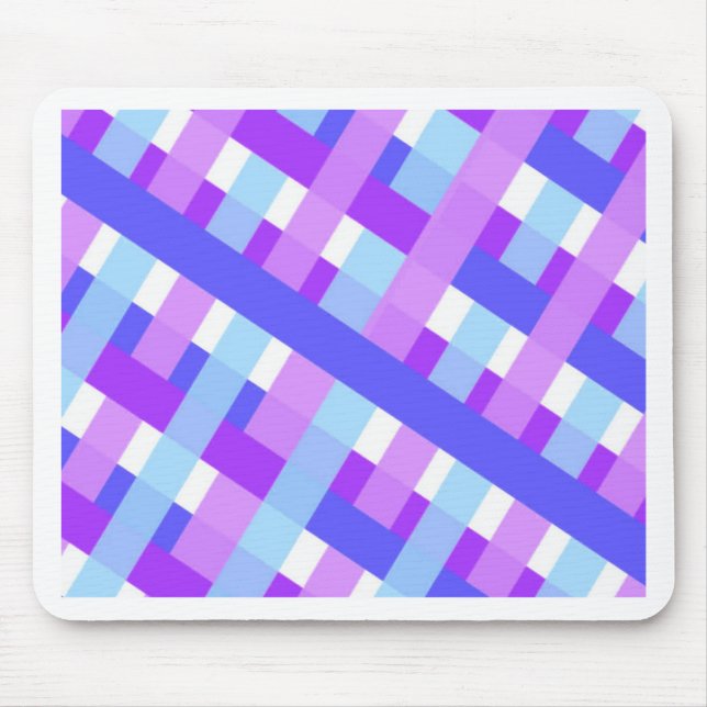 geometric plaid gingham diagonal mouse pad (Front)