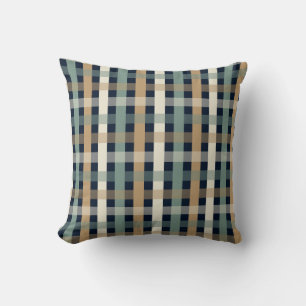Geometric plaid winter pallet mancave decor throw pillow