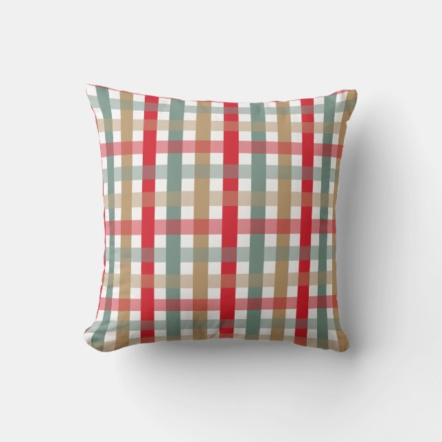 Geometric plaid winter pallet rustic decor  throw pillow (Front)