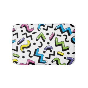 Geometric Play: Doodle Shapes Pattern Bath Mat