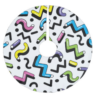Geometric Play: Doodle Shapes Pattern Brushed Polyester Tree Skirt