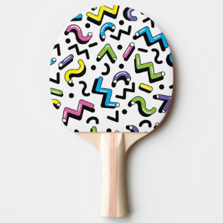 Geometric Play: Doodle Shapes Pattern Ping Pong Paddle