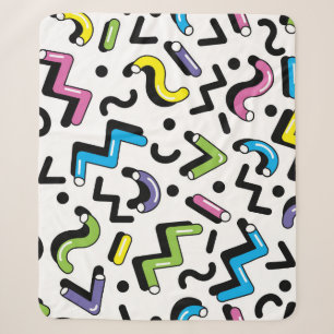 Geometric Play: Doodle Shapes Pattern Sherpa Blanket