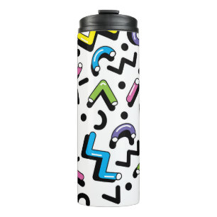 Geometric Play: Doodle Shapes Pattern Thermal Tumbler