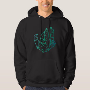 Geometric Polygonal Sloth Animal Girls Hoodie