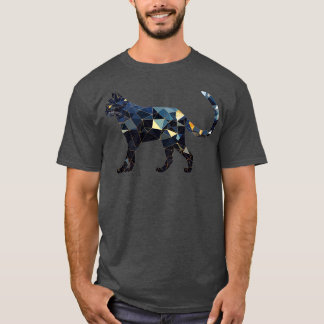 Geometric Polygonal Triangles Pattern Cat Gifts Fu T-Shirt