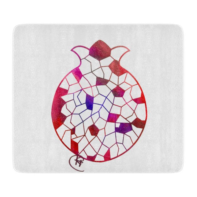Geometric Pomegranate Cutting Board  (Front)