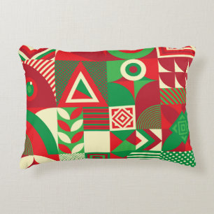 Geometric Pop: Colourful Abstract Tiles. Accent Pillow