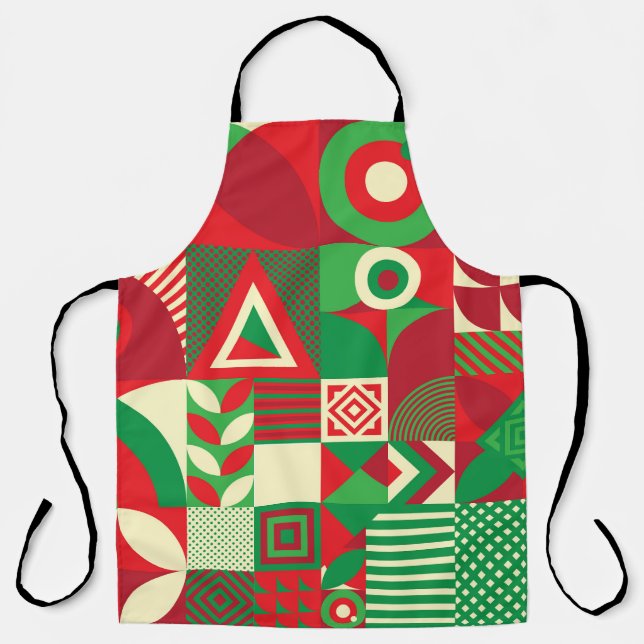 Geometric Pop: Colourful Abstract Tiles. Apron (Front)