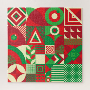 Geometric Pop: Colourful Abstract Tiles. Jigsaw Puzzle