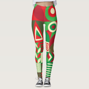 Geometric Pop: Colourful Abstract Tiles. Leggings