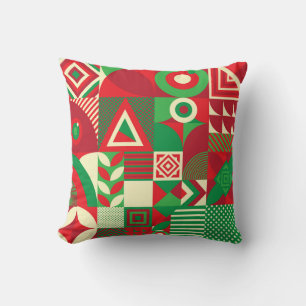 Geometric Pop: Colourful Abstract Tiles. Throw Pillow