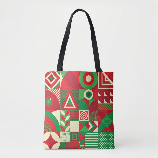 Geometric Pop: Colourful Abstract Tiles. Tote Bag (Front)