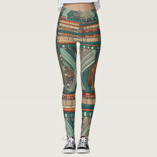 Geometric "Prairie Style" Stained Glass Leggings