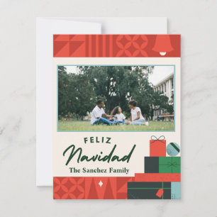 Geometric Presents "Feliz Navidad" Card 1 Photo