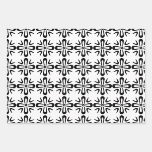 Geometric print Wrapping Paper Sheets Set of 3