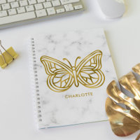 Geometric Printed Gold Butterfly Personalized
