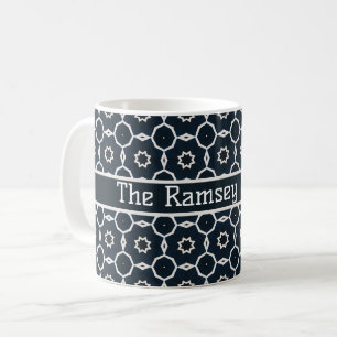 Geometric printed personalized coffee mug