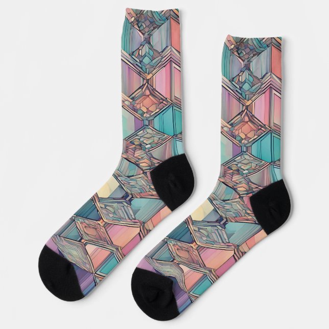 Geometric Prism Pattern Socks (Left)