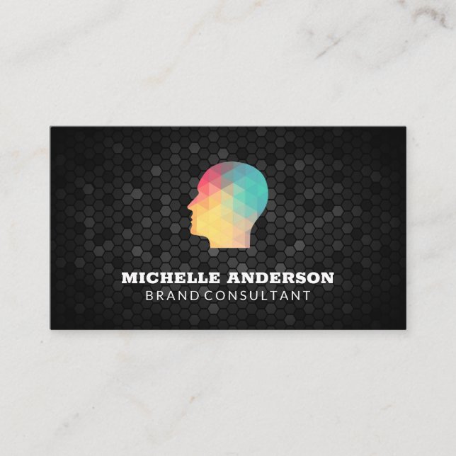 Geometric Profile Business Card (Front)
