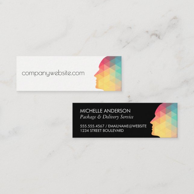 Geometric Profile Mini Business Card (Front/Back)
