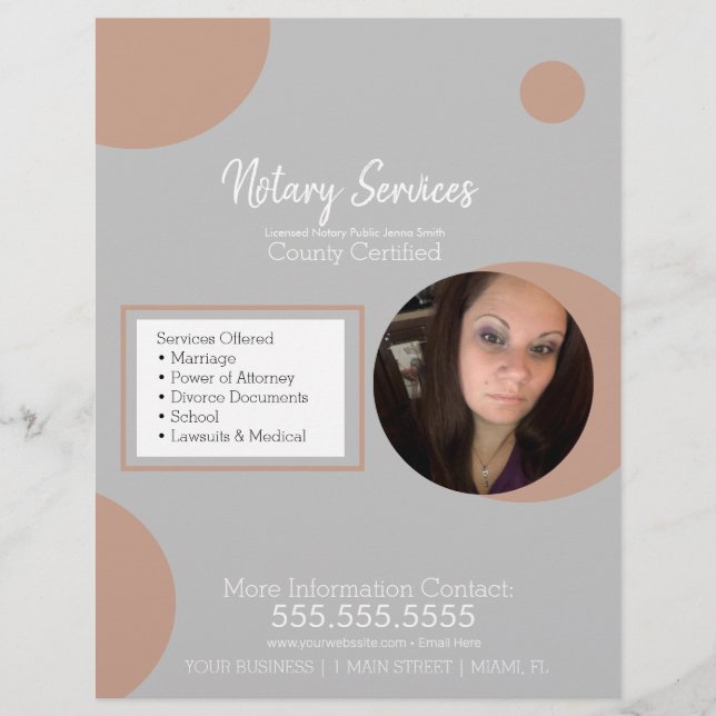 Geometric Public Notary Service Photo Flyer (Front)