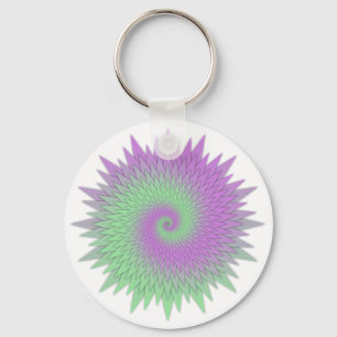 Geometric Purple and Green Keychain