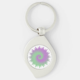 Geometric Purple and Green Keychain