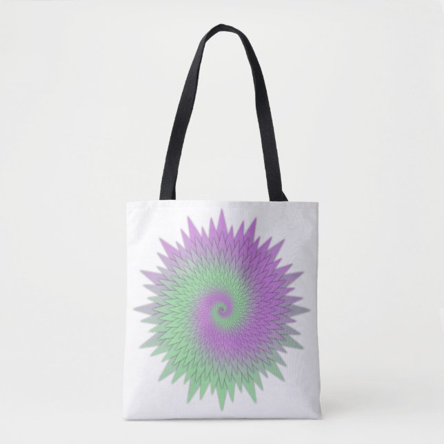 Geometric Purple and Green Tote Bag (Front)