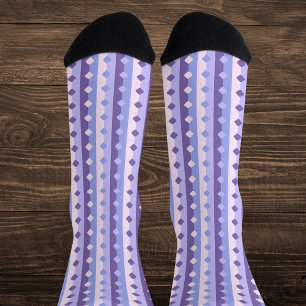 Geometric Purple and Lavender Striped Socks