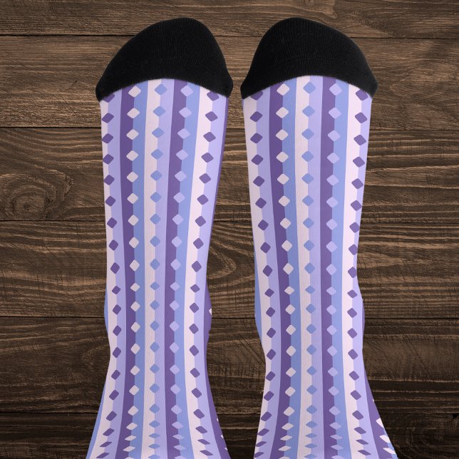 Geometric Purple and Lavender Striped Socks (Creator Uploaded)