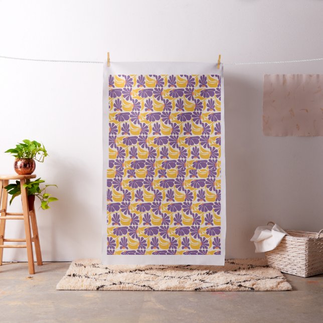 Geometric Purple and Yellow Pattern Fabric (In Situ)