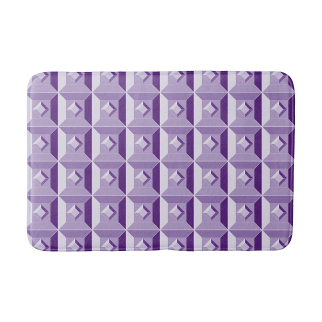 Geometric Purple Diamond Bath Mat (Front)