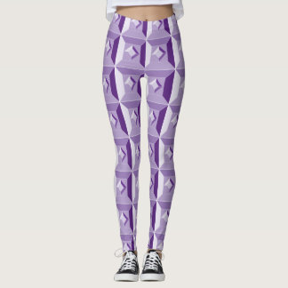 Geometric Purple Diamond Leggings