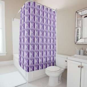 Geometric purple diamond Shower Curtain