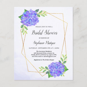 Geometric Purple Hydrangea Bridal Shower Budget
