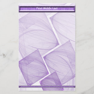 Geometric Purple Shapes Abstract Personalized Stationery