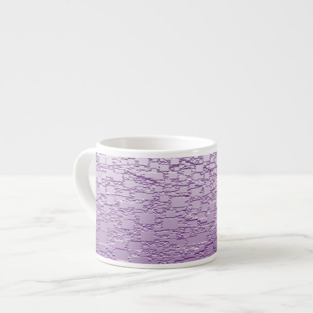 Geometric Purple White Ombre Fade Espresso Cup (Front Left)