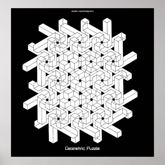 GEOMETRIC PUZZLE Retro Poster (Front)