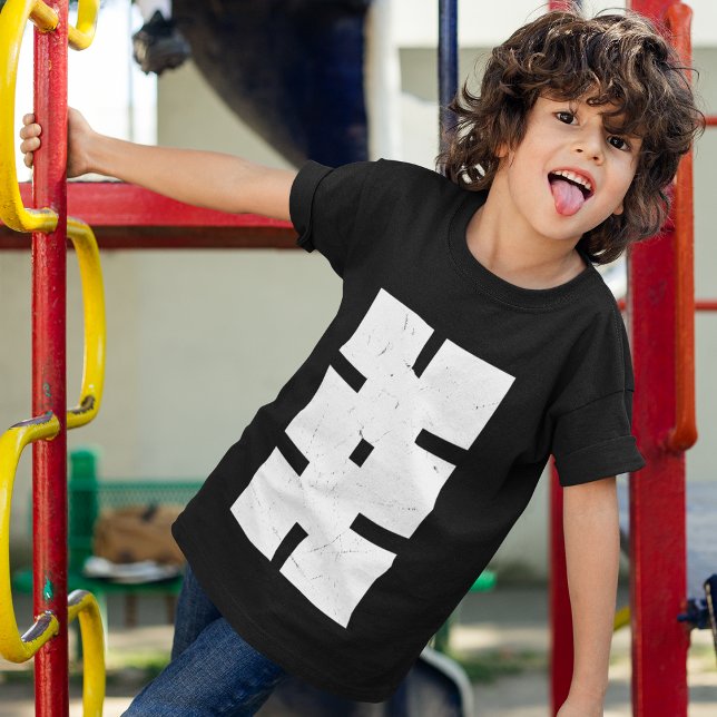 Geometric Puzzle T-Shirt (stylish hairstyle kid playing in a playground)
