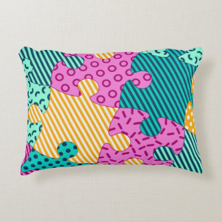 Geometric Puzzles: Memphis Banner. Accent Pillow